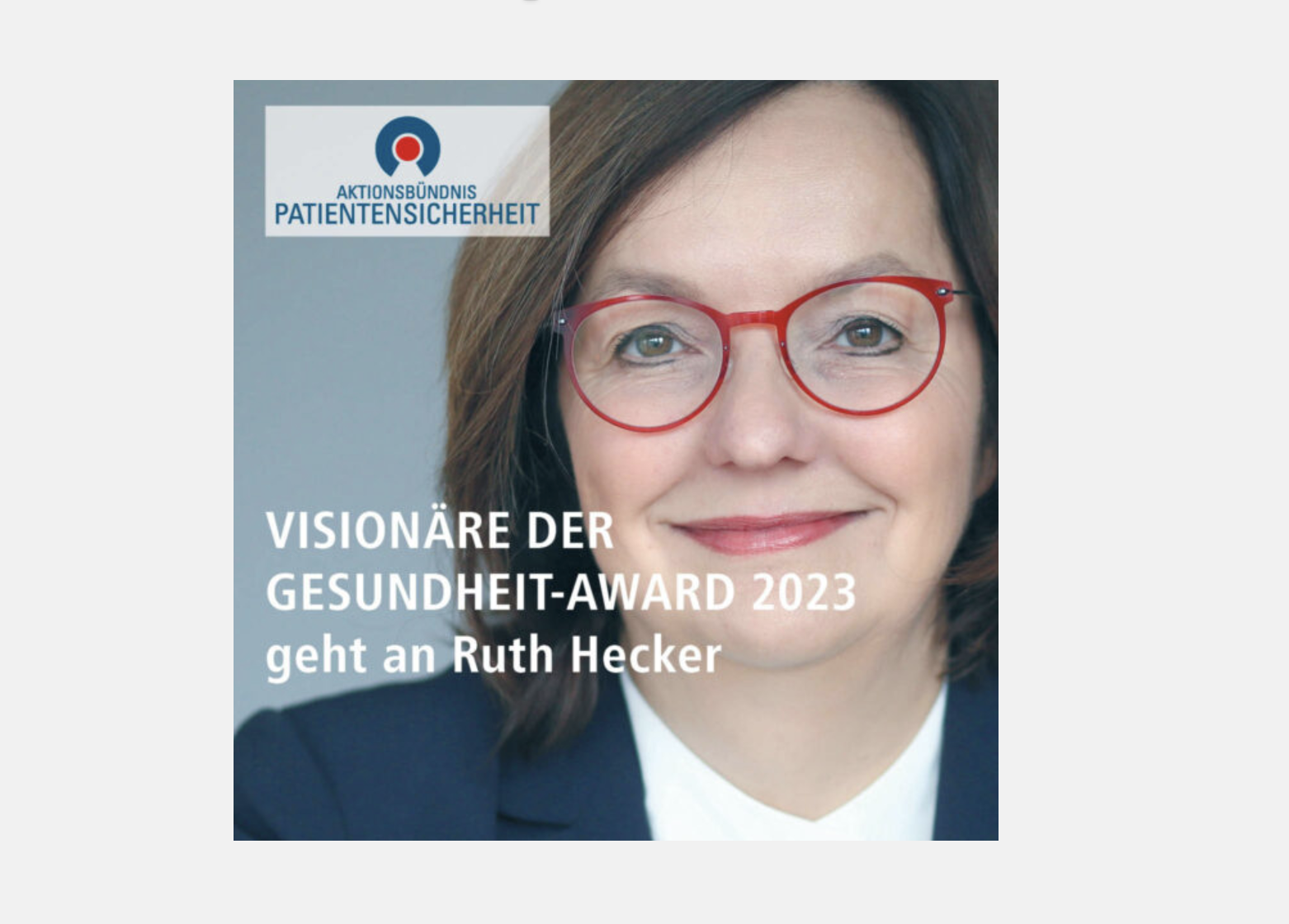 APS-Vorsitzende Dr. Ruth Hecker mit dem „Visionäre der Gesundheit“-Award 2023 ausgezeichnet